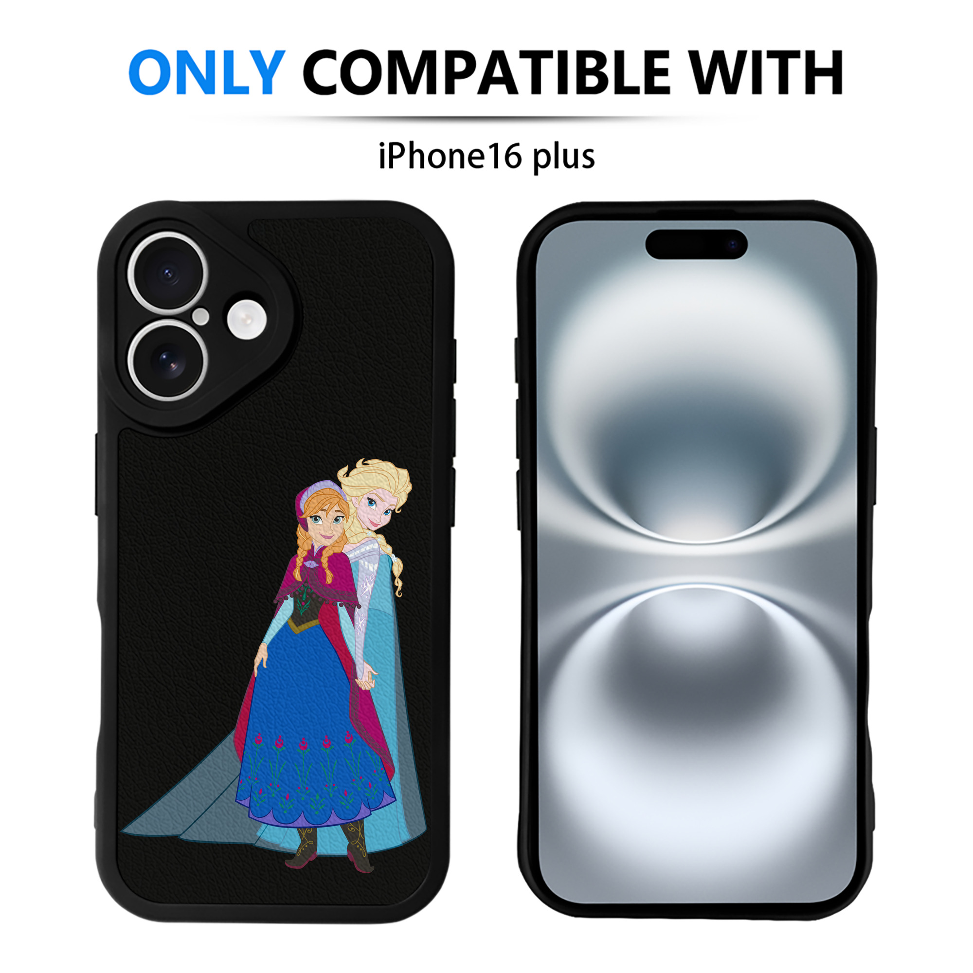 （画像用） アナと雪の女王 アンナ エルサ Frozen Anna Elsa 【iPhone 16シリーズ対応】シリコンスマホケース（レザー調） 材質：シリコン